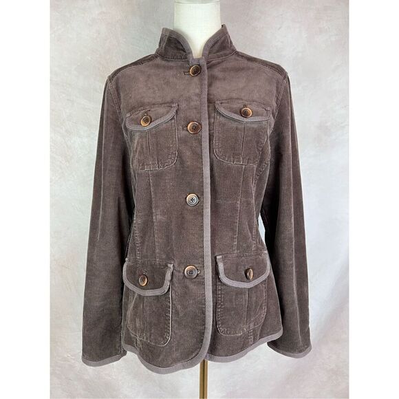 L.L. Bean Women’s Corduroy Button Up Coat Jacket - Picture 1 of 7